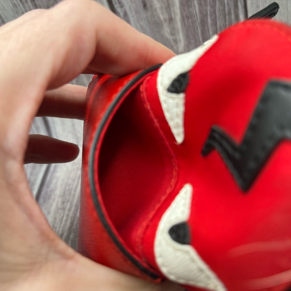 FENDI Monster Mini Backpack Bag Charm Leather Nylon & Fur Red Black w/ Box RARE - Picture 13 of 16